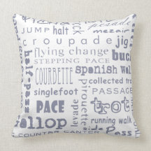 Horse Gaits Throw Pillow
