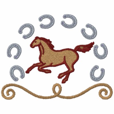 Horse-Gallop-Pocket Recolor Embroidered Hooded Sweatshirt by Embroidery4U
