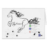 Horse galloping left (bw) [card]