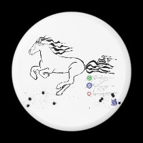 Horse galloping left (bw) [magnet] magnets