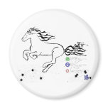 Horse galloping left (bw) [magnet]