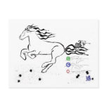 Horse galloping left (bw) [postcard]