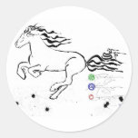 Horse galloping left (bw) [sticker]