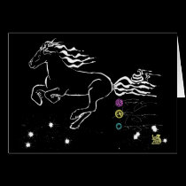 Horse galloping left (wb) [card] cards