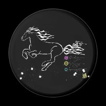 Horse galloping left (wb) [magnet] magnets