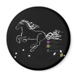 Horse galloping left (wb) [magnet]