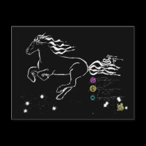 Horse galloping left (wb) [postcard] postcards