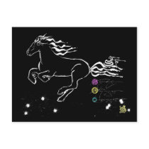Horse galloping left (wb) [postcard]
