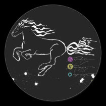 Horse galloping left (wb) [sticker] stickers