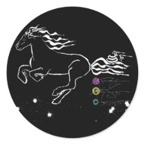 Horse galloping left (wb) [sticker]