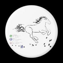 Horse galloping right (bw) [magnet] magnets