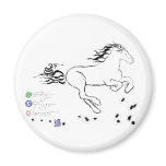 Horse galloping right (bw) [magnet]
