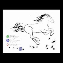 Horse galloping right (bw) [postcard] postcards