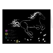 Horse galloping right (wb) [card]