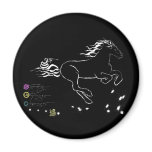 Horse galloping right (wb) [magnet]