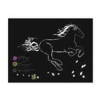 Horse galloping right (wb) [postcard]