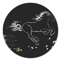 Horse galloping right (wb) [sticker]