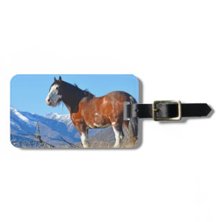 Horse Grass and Mountains Travel Bag Tags