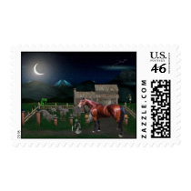 Horse Halloween Postage Stamp