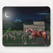 Horse Halloween With Ghoul Friends Mousepad by horsesense Horse Halloween With Ghoul Friends Mousepad