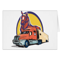 Horse Head and Semi Truck for Truck Drivers cards