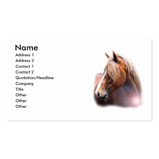 Horse Head Business Card (front side)