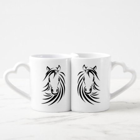 Horse Head Monogram Lovers Mugs