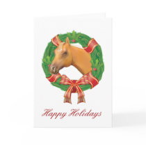 Horse Head N Wreath Greeting Card