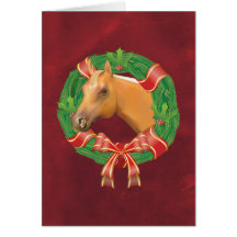 Horse Head N Wreath Greeting Card