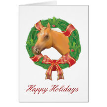 Horse Head N Wreath Greeting Card