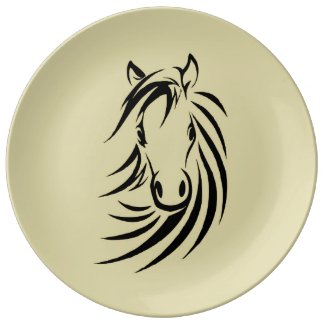 Horse Head Porcelain Plates