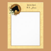 Horse Head Silhouette Stationary letterhead