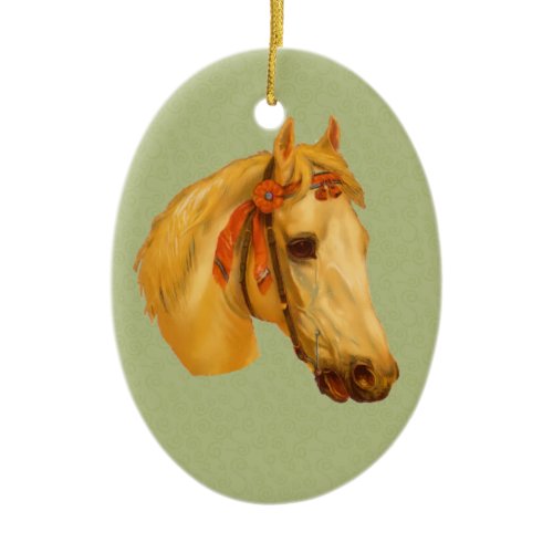 Horse Head Vintage Art Ornament ornament