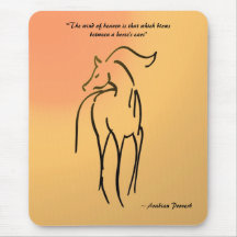 Horse Illustration Mousepad - Arabian Quote
