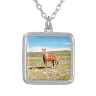 Horse in front of a Napa Vineyard Pendant