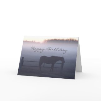 Horse in Mist Custom Greeting Card card