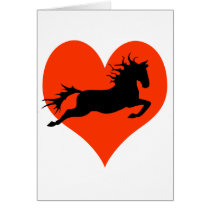 Horse In My Heart (black on red) cards by dogsandhorses Horse In My Heart (black on red) cards