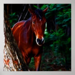 Horse in the forest posters