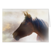Horse in the mist sympathy card