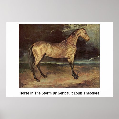 Horse In The Storm By Gericault Louis Theodore Print
