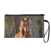 Horse In The Woods Wristlet Clutches