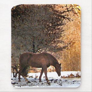Horse in Winter Mousepad
