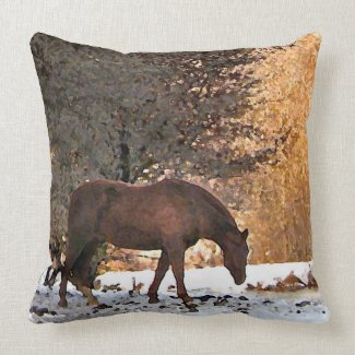 Horse in Winter Pillows