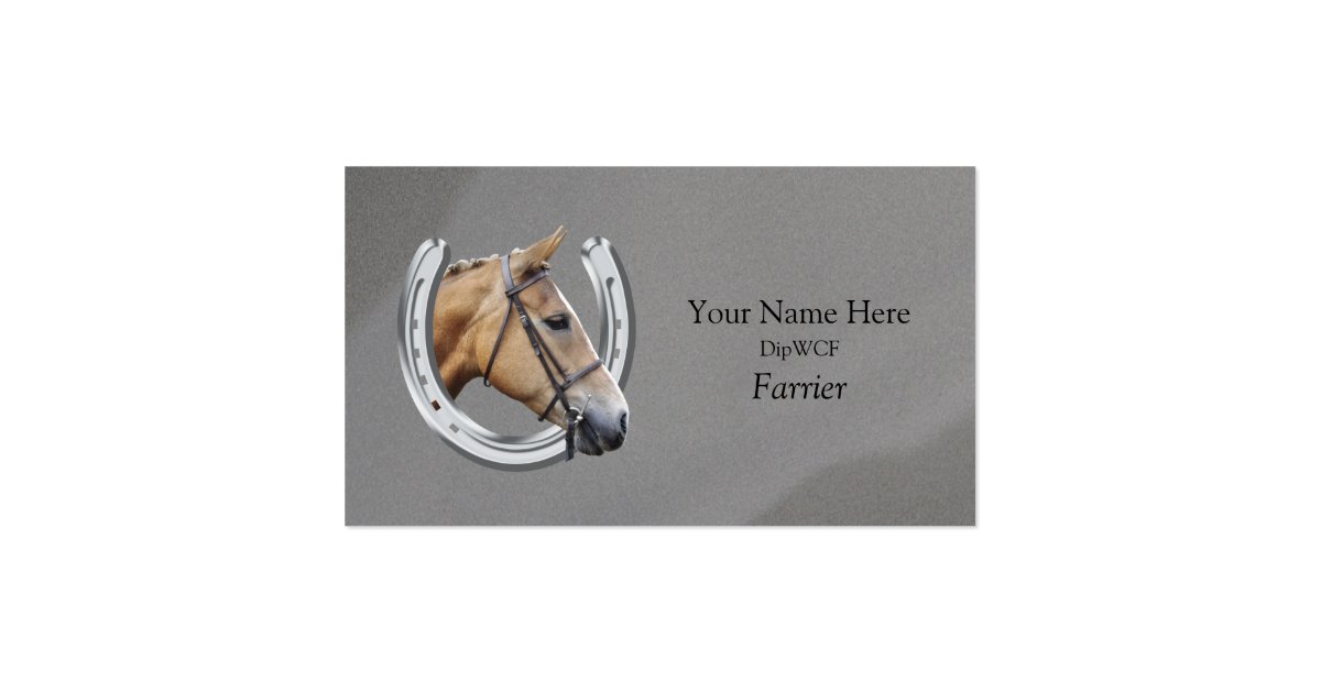 Horse inside horseshoe logo business card Zazzle