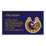 horse jockey racing horseshoe business card