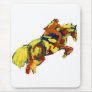Horse Jumping Abstract Red Yellow Blue theme Mousepad