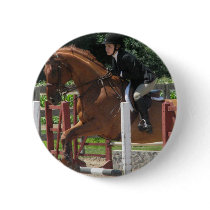 Horse Jumping Round Button