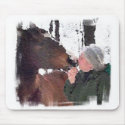 horse kiss mousepads
