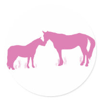 Horse Kisses (Dk. Pink) stickers by dreamwhisper Horse Kisses (Dk. Pink) stickers