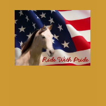 Horse Ladies T-Shirt American Flag
